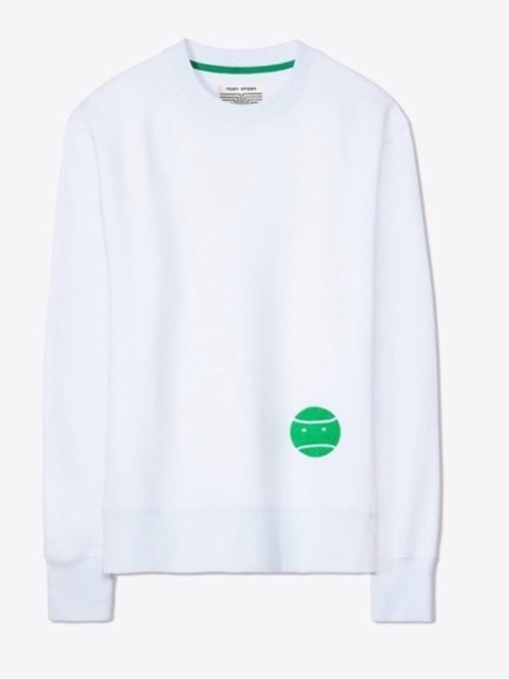 Tory Burch Sport Light blue Crewneck with Green Accent Logo XL